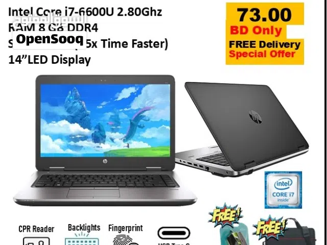 HP ProBook Core i7 2.8Ghz Laptop 8GB RAM 256GB SSD 14"FHD Display Win & Office Ready To Use