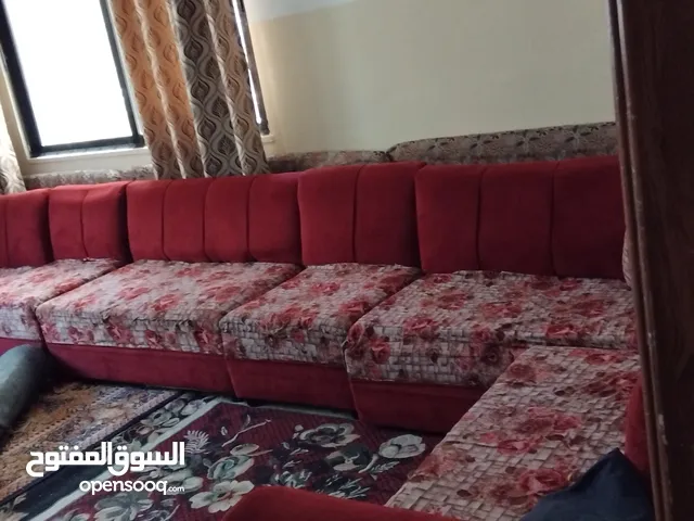 كنب كورنر بدون زاوية + 2 كنب تاج ، مع 6 مخدات ، خشب تجاري ممتاز