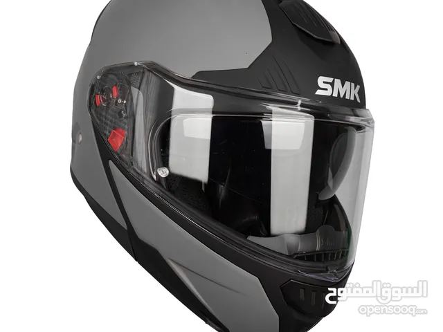 Black and Gray SMK helmet with DOT and ECE approved