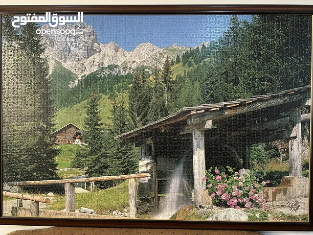 لوحة فنية مع إطار خشب لطاحونة المياه التاريخية "ناثان" بالولايات المتحدة، 3000 قطعة Puzzle portrait.