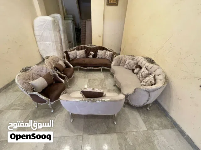 صالون دمياطى تقيل   خشب زان احمر بالكامل  قماش سيلفا  كثافه 38