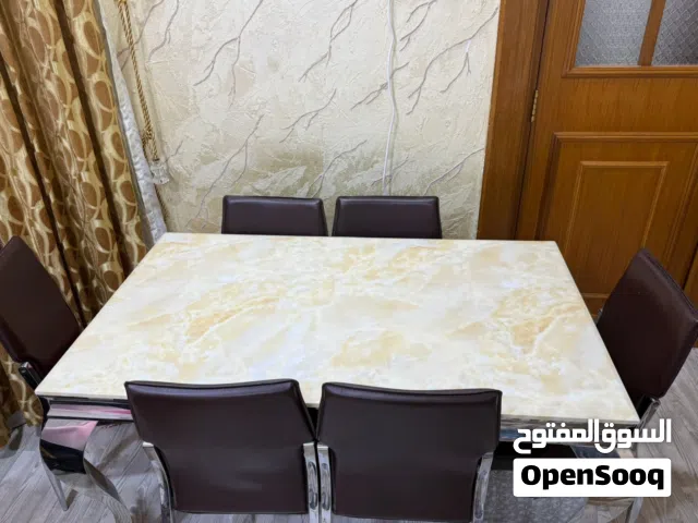 ميز مرمر تكمه قوي ومتانه 6 كراسي