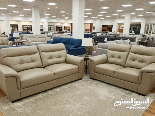 SOFA BEIGE PURE LEATHER 5 SEATER