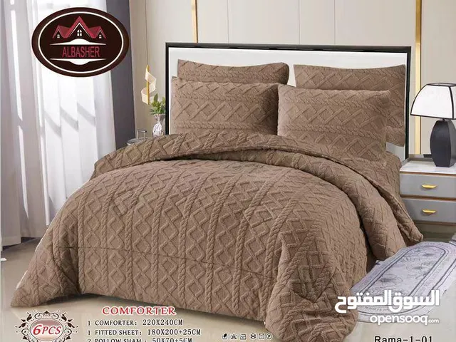 شرشف تخت مجوز 6 قطع كنج سايز شرشف ملف 4 وجوه مخدات