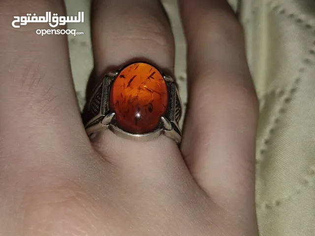 خاتم كهرمان فضه اصلي للبيع عيار 925