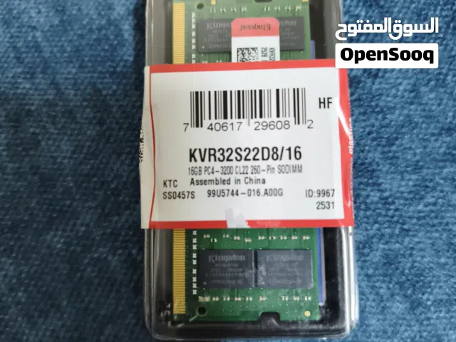 Kingston RAM 16GB 3200 SODIM for laptops