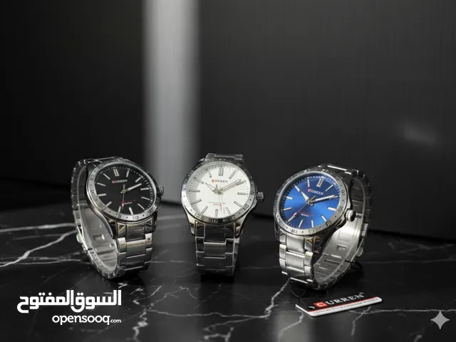 Curren Men’s Luxury Watch-Black, Blue & White Dial. ساعة كورن الرجالية الفخمة