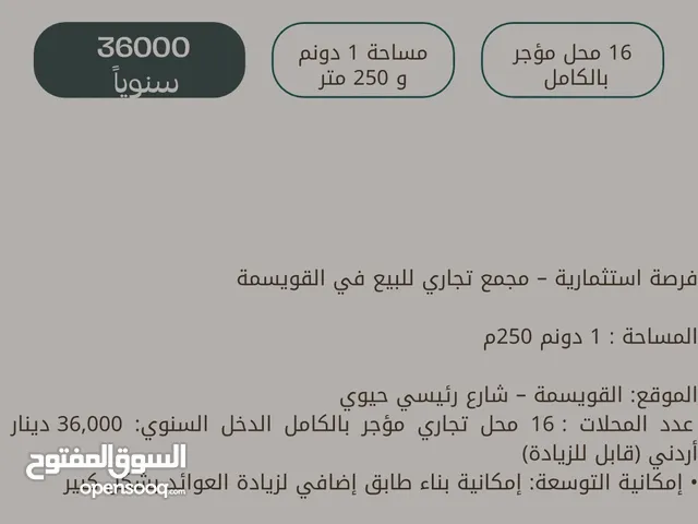 مجمع تجاري للبيع في منطقة القويسمة بسعر لقطة