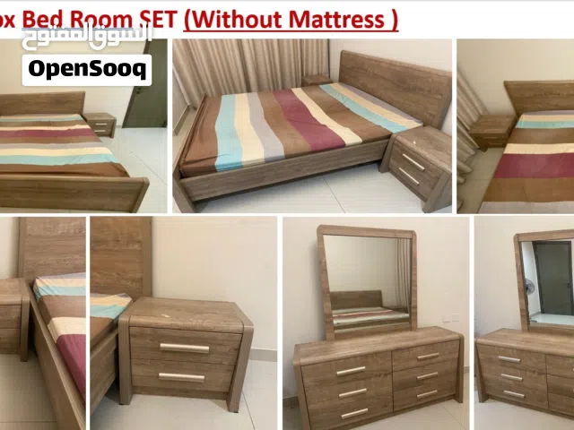 Home Box Bedroom Set - king size Bed Frame, 2 Nightstands, Dresser with Mirror (No Mattress)
