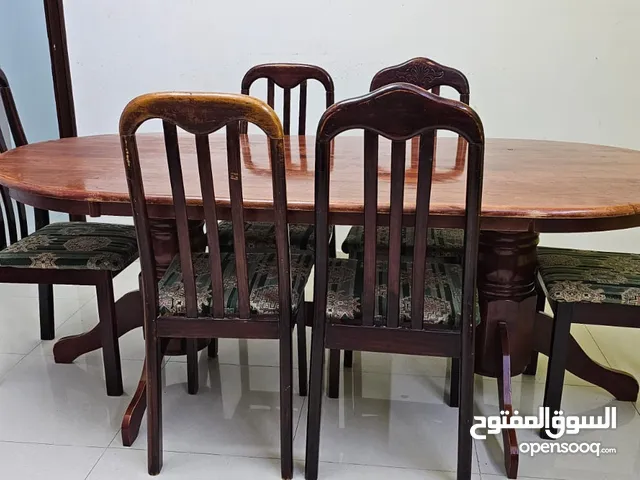 Six Seater Wooden Dining Table With Chair