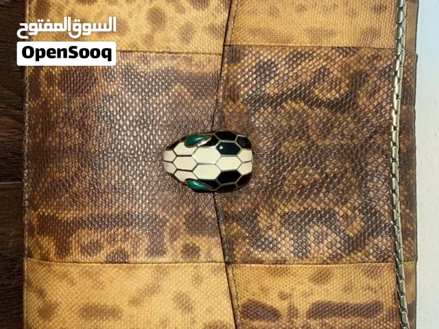 Bvlgari Brown/Beige Python Medium Serpenti Flap Shoulder Bag شنطه بلغاري اصليه original