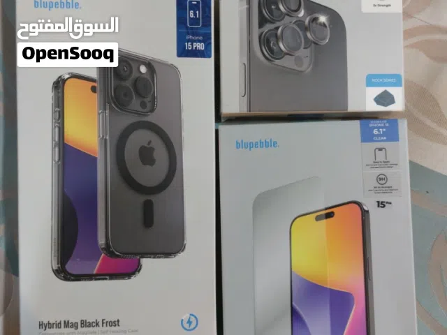 طقم حماية كامل (3 في 1) لجهاز آيفون 15 برو - ماركة Blupebble   3-in-1 Protection Kit for iPhone15p