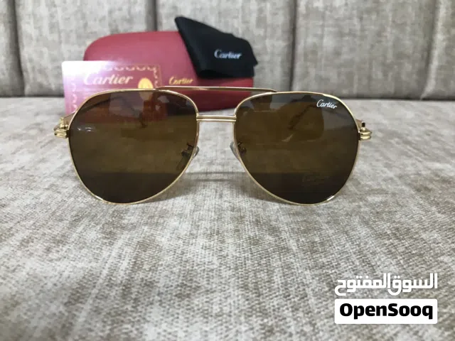 كارتير سانتوس لون ذهبي بني عدسة زجاج UV +انترفلكشن Made in France قياس 62