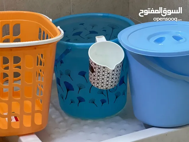 Bathroom Buckets & Laundry Basket Set – 4 Items
