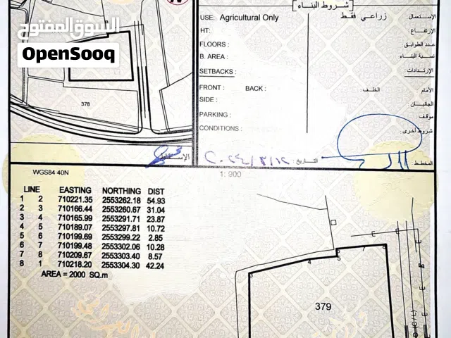 ارض زراعيــــــــــــــة للبيع