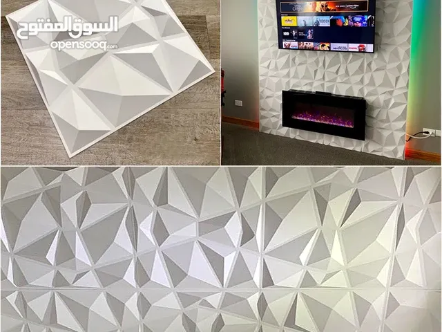 ورق حائط ثلاثي الأبعاد مضاد للماء سهل التركيب 3d wall panels white