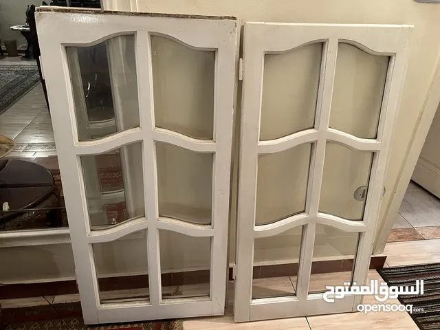 ضلفتي شباك ستاندارد بالخشب والزجاج