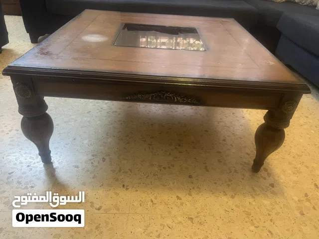 صاوله وسط خشب زان+ طاوله تلفزيون