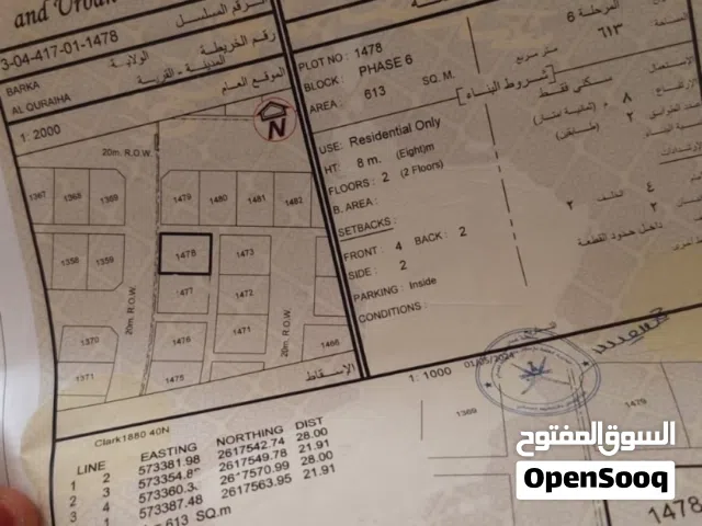 Residential Land for Sale in Al Batinah Barka