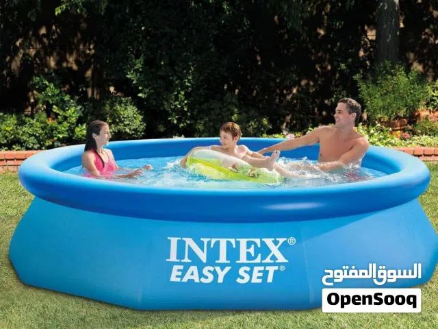 Intex Easy Set inflatable swimming pool in blue.