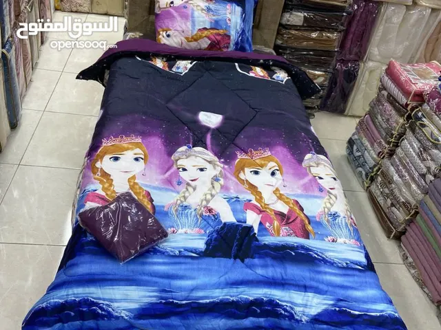 لحاف مفرد قماش باكستاني 3 قطع مع كفر مطاطي ووجه مخدة