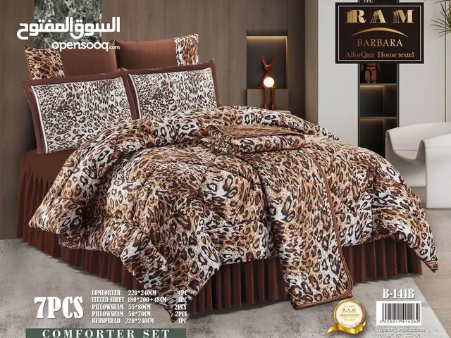 عرض خاااااااااص لحاف + جرجف نزال + مقرنص لحاف نفرين وجهين خامه همايون قطني بارد مشجر 7 قطع قي