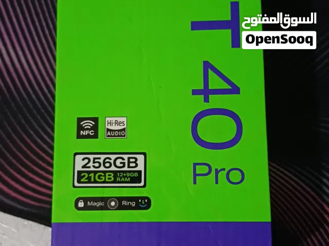 هاتف إنفينيكس هوت 40 برو مستعمل بحالة ممتازة بسعة 256 جيجابايت بلون ذهبي مع ملحقات