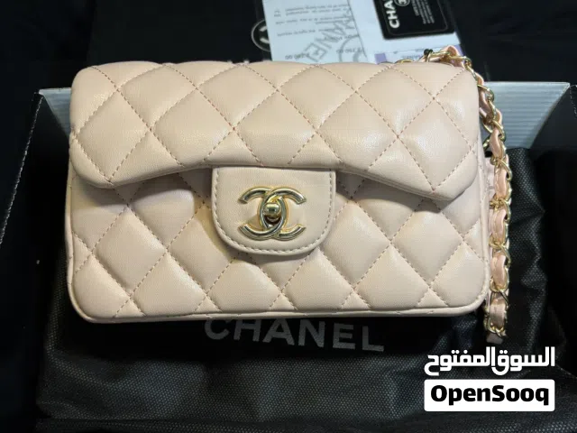 Chanel 24K mini flap lambskin nude pink/gold مساتر كولتي