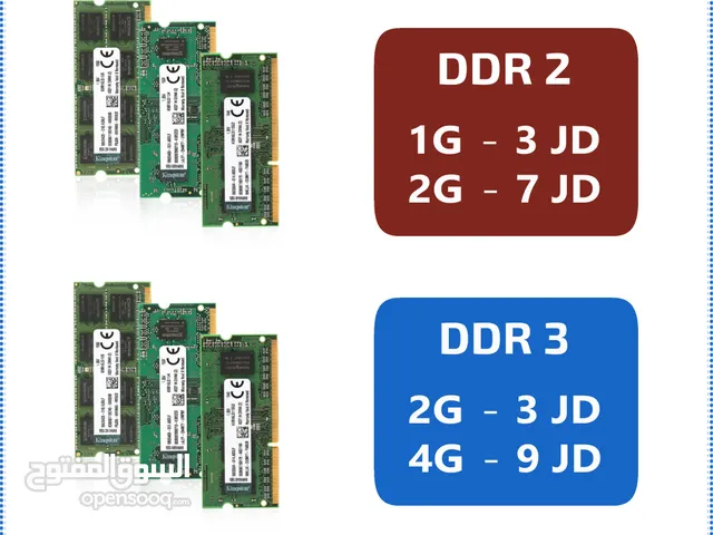 رام لابتوب مستعمل اصلي DDR2\DDR3