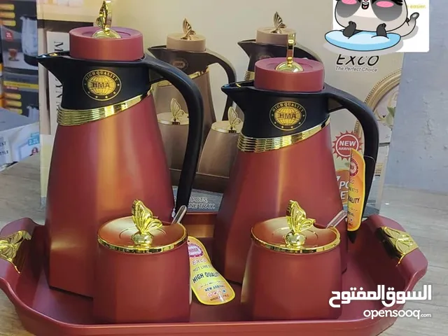 طقم سيراميك بصينية وسكريتين