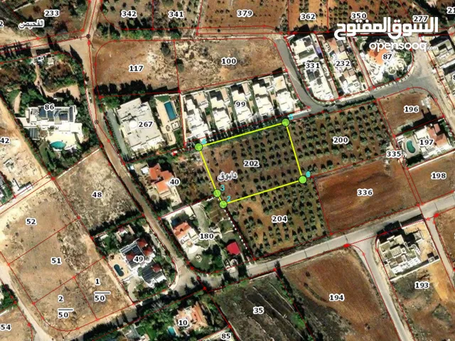 ارض سكنية للبيع شمال عمان دابوق بجانب إشارات النسر قطعة أرض سكنية بمنطقة قصور وفلل مساحتها  5370 متر