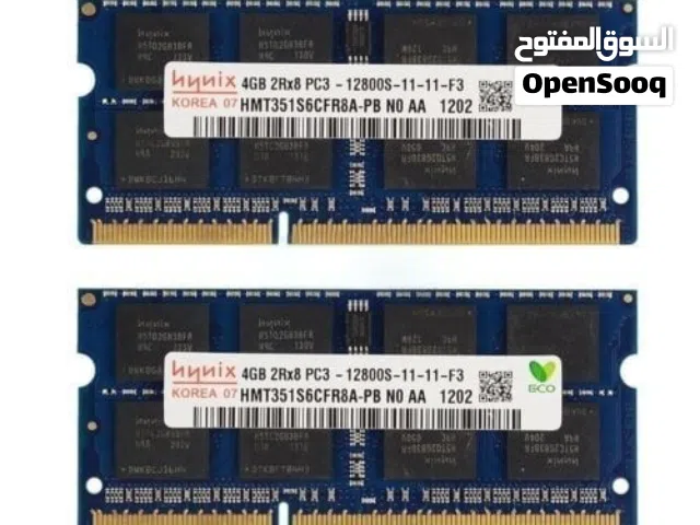 4 Gb ddr3 ram 4x2 رامات لاب توب مستعمله نظيفه للبيع