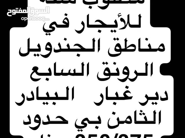 مطلوب شقه للأيجار بي مناطق السابع الرونق الجندويل الثامن دير غبار البيادر بي حدود 350/375