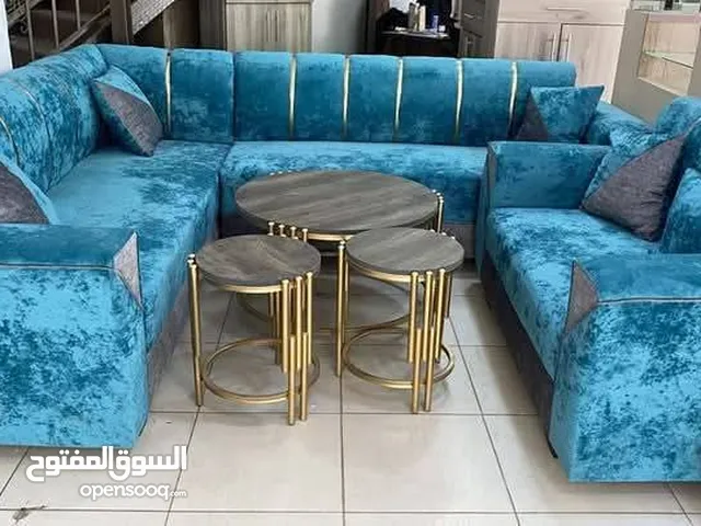 طقم كورنر خشب قراط ولاتيه مكفول سنتين اسفنج ضغط قماش وتر بروف. 6مخدات هدية بفة لكل طقم كن