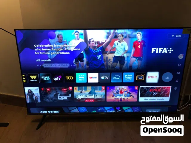 تلفزيون هايسنس سمارت 4k استخدام شهرين والشاشه ما اتشال البلاستيك من عليها والكرتون موجود