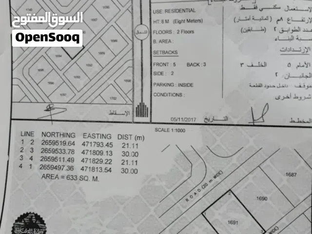 Residential Land for Sale in Al Batinah Saham