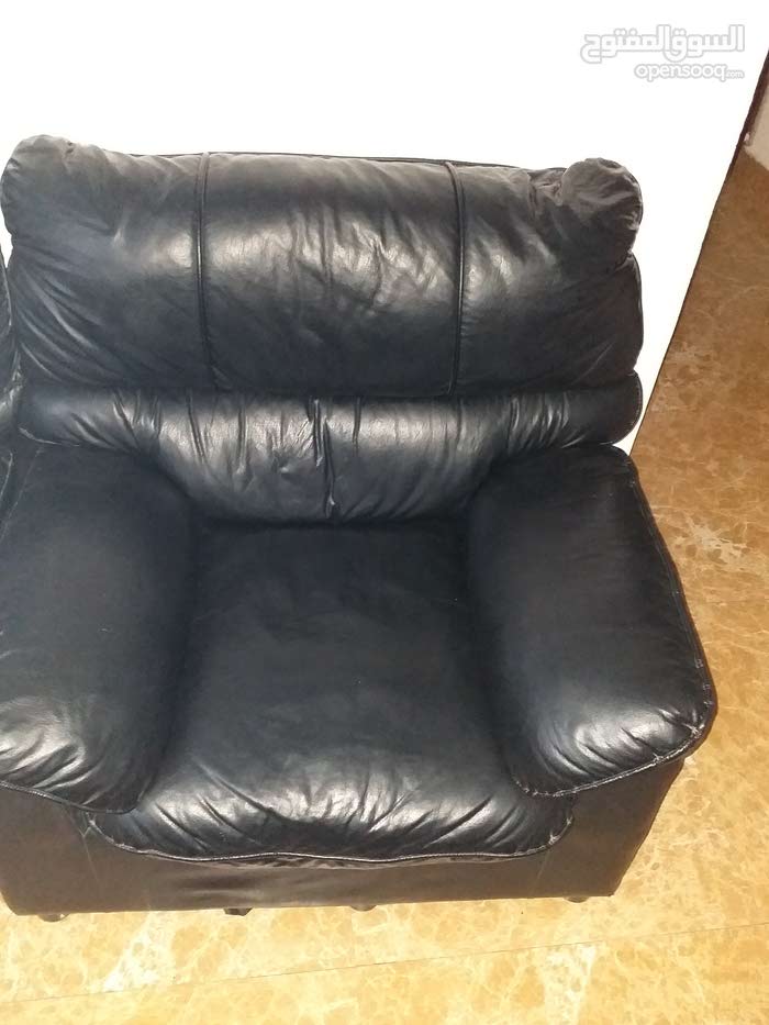Used Black Leather Sofa