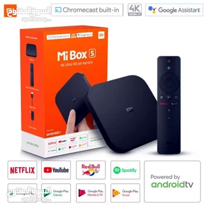 XIAOMI Mi TV Box S 4K Ultra HD Streaming Media Player Wi-Fi Bluetooth 4.2  Chrome - (179502973) | Opensooq