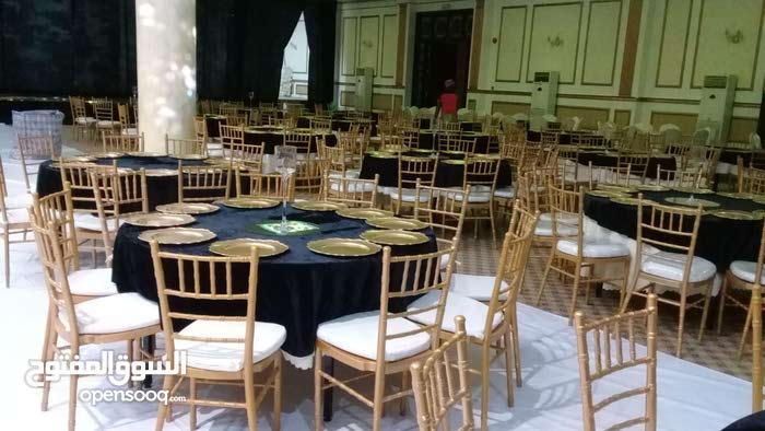 Golden Chairs And Round Tables For Rent