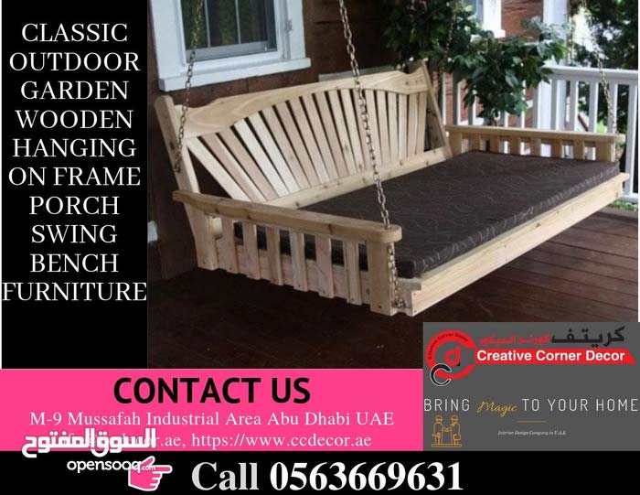 Outdoor Garden Wooden Hanging On Frame Porch Swing Bench Dubai